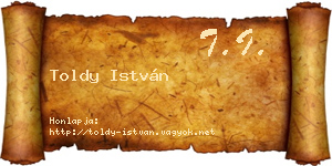 Toldy István névjegykártya